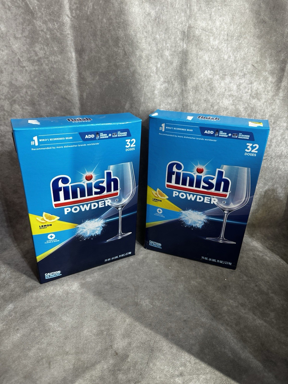 2 Finish Power Powder Dishwasher Detergent Lemon Fresh Scent 75oz NEW