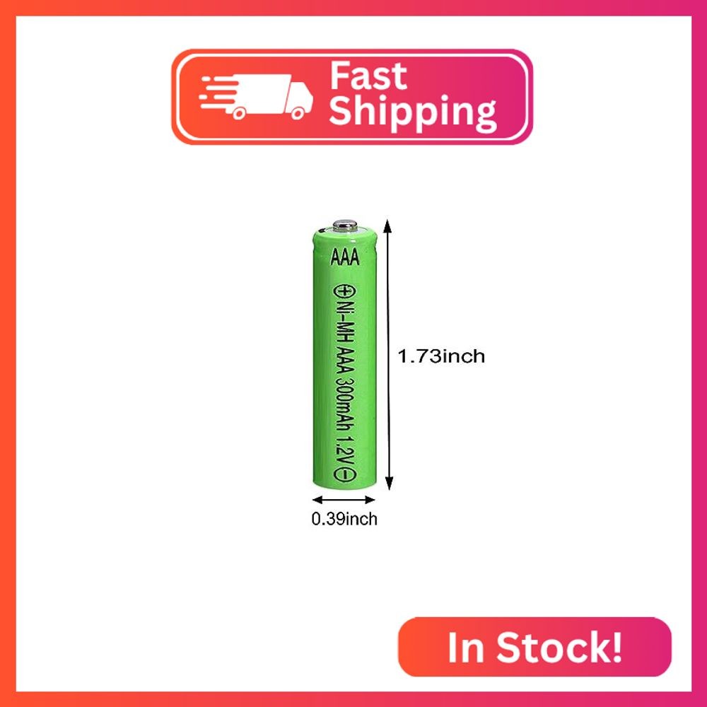 FULIN 12 Packs 1.2V AAA 300mAh Ni-MH Rechargeable Batteries for Solar Lights (AA