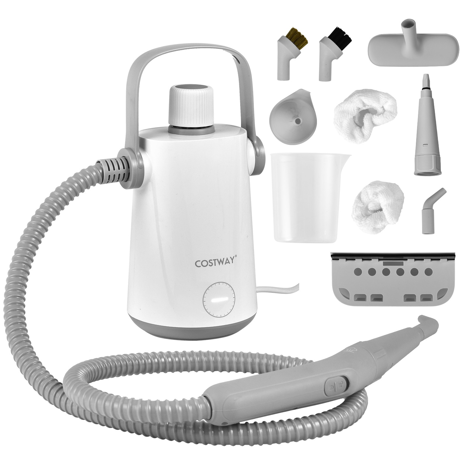 1000W Multifunction Portable Hand-held Steam Cleaner W/10 Accessories Gray