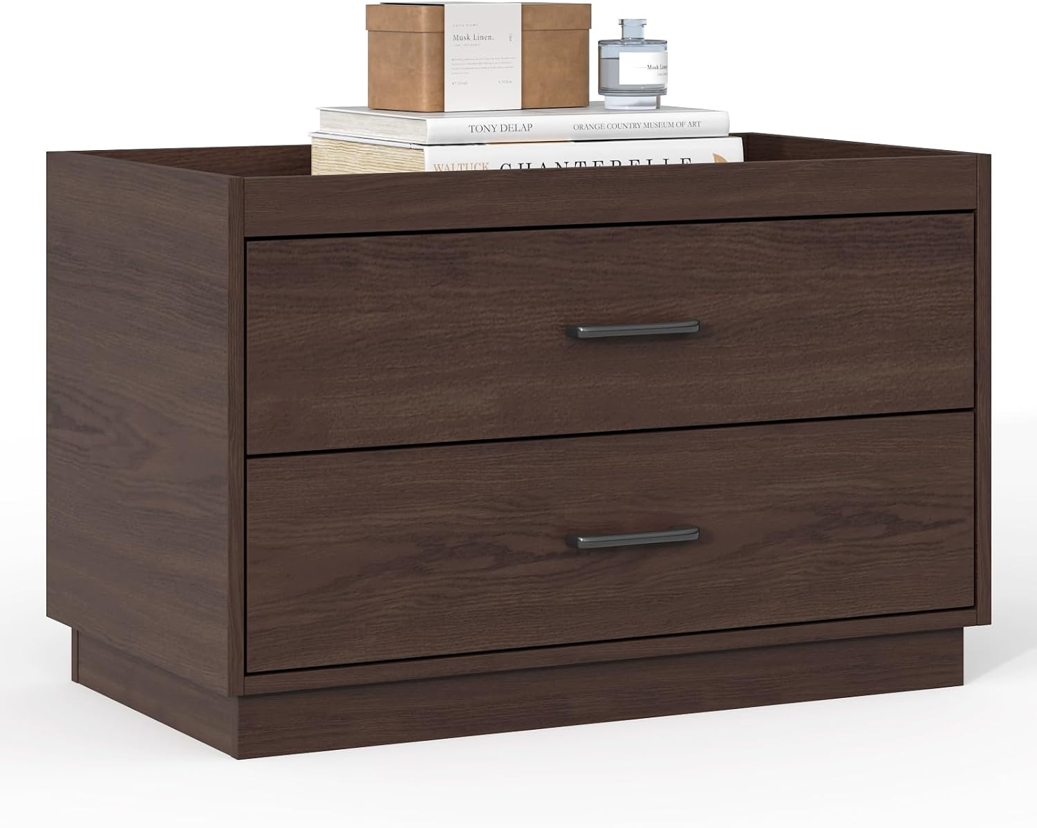 Modern Stackable Storage Drawers – 28″ Wide Closet Organizer with 2 Bins, Brown