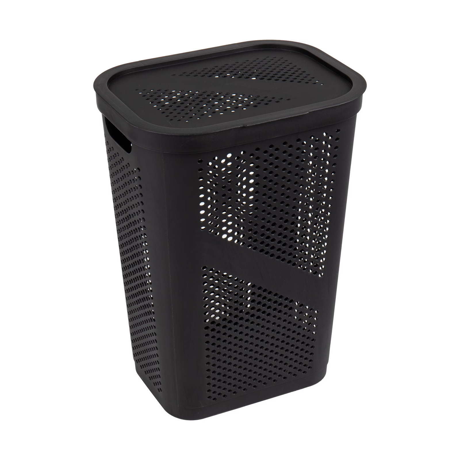 60L Slim Laundry Hamper, Lid, Ventilated, Plastic, 17.25″L x 13.75″W x 23.5″H,
