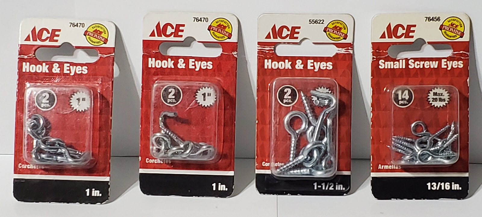 20 Miscellaneous ACE Hardware Items (Hooks, Screw Eyes, Door Stop, etc)