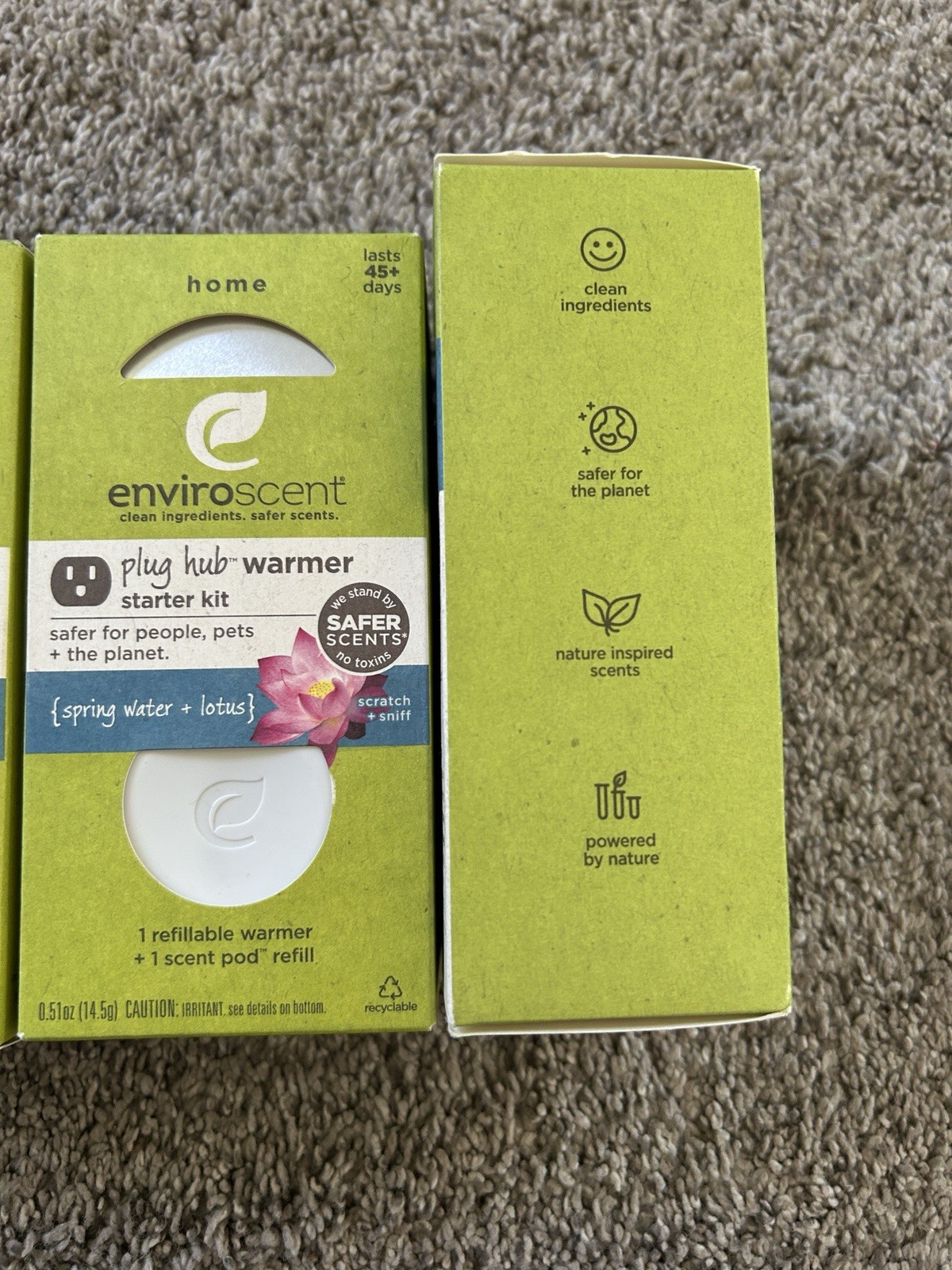 Enviroscent Plug Hub Warmer Kit Spring Water & Lotus + Scent Pod Refill (3Pack)