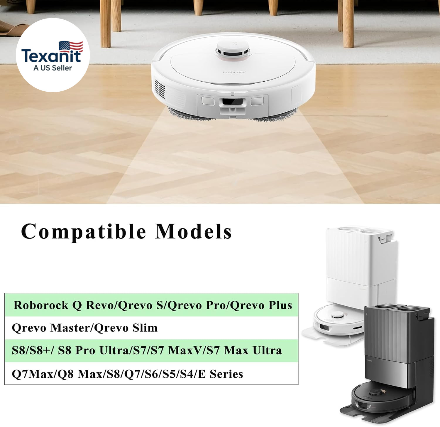 Side Brushes Replacement Compatible with Roborock Q Revo/Qrevo S/Qrevo Pro/Qrevo