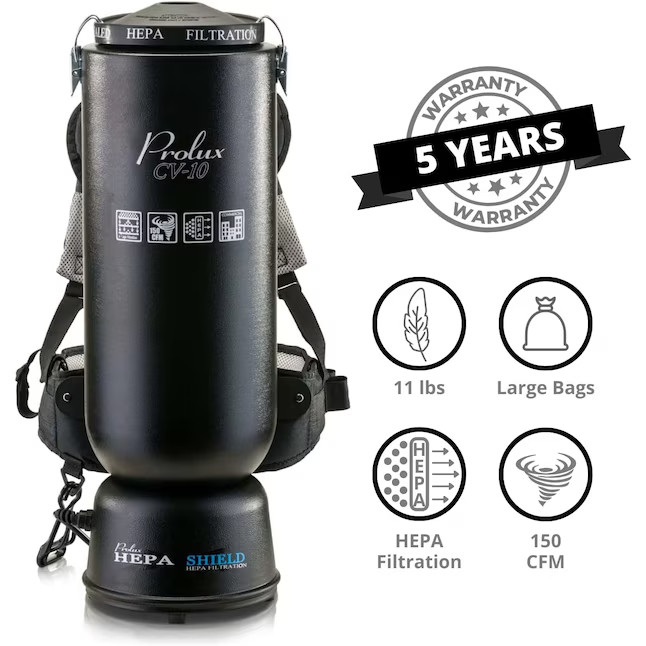 Prolux Commercial/Residential Backpack Vacuum Cleaner with HEPA Filter