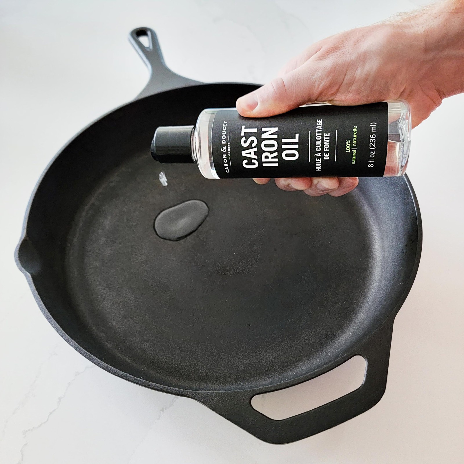CARON & DOUCET – Cast Iron Seasoning & Cleaning 8 Fl Oz (Pack of 1), Clear