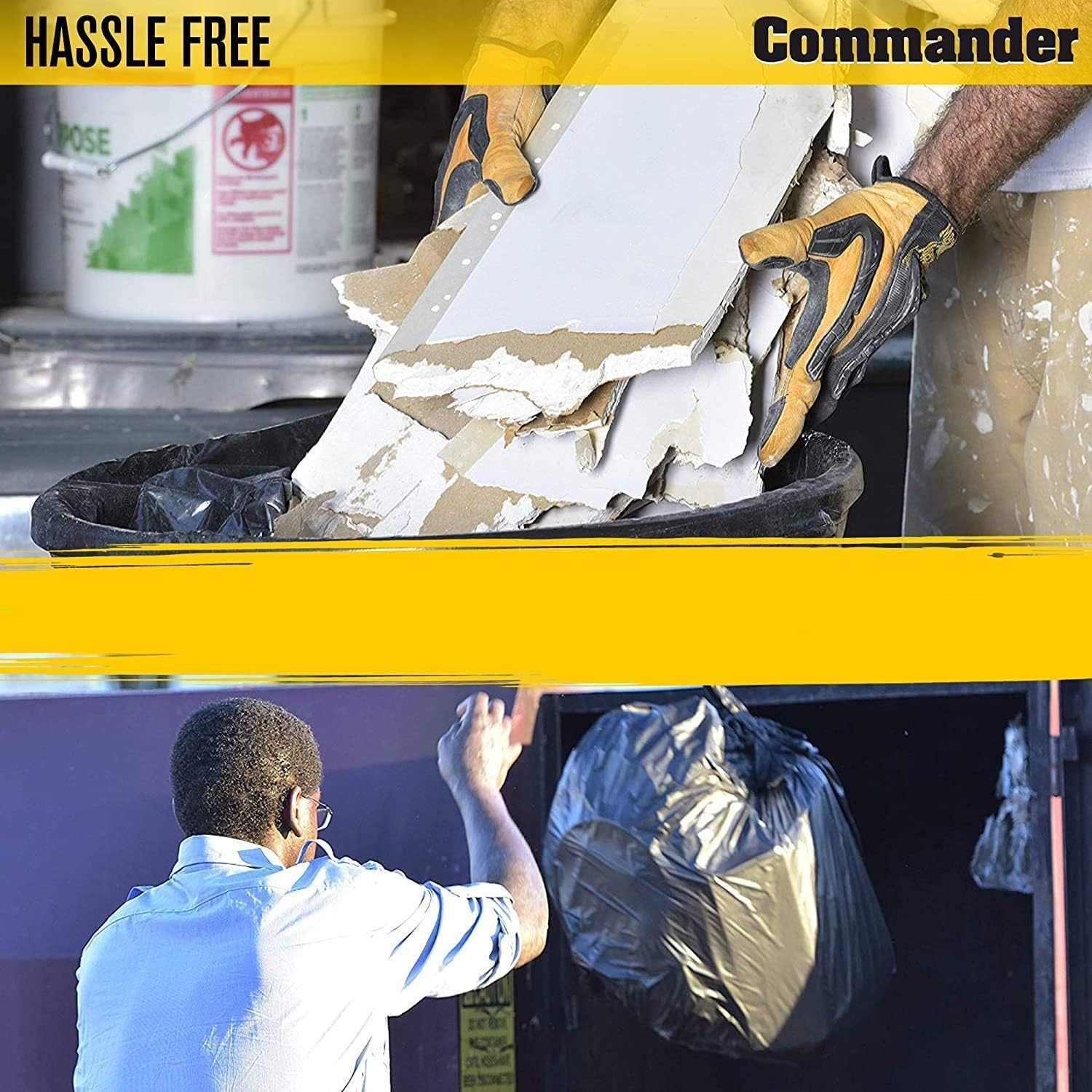 Commander 42 Gallon 2.5 MIL Black Heavy Duty Garbage Trash Bags – 32 x 46 inch