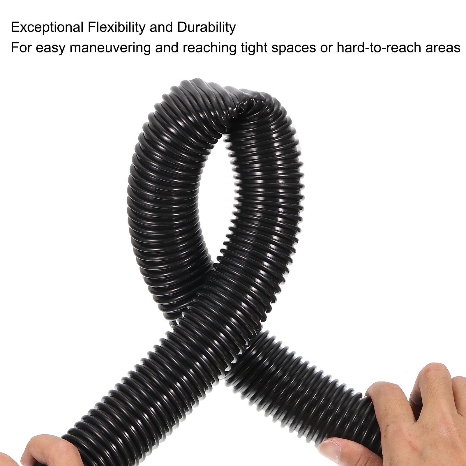 EVA Flexible Vacuum Cleaner Hose 27 mm OD 1M Length Dust Collection Hose Black