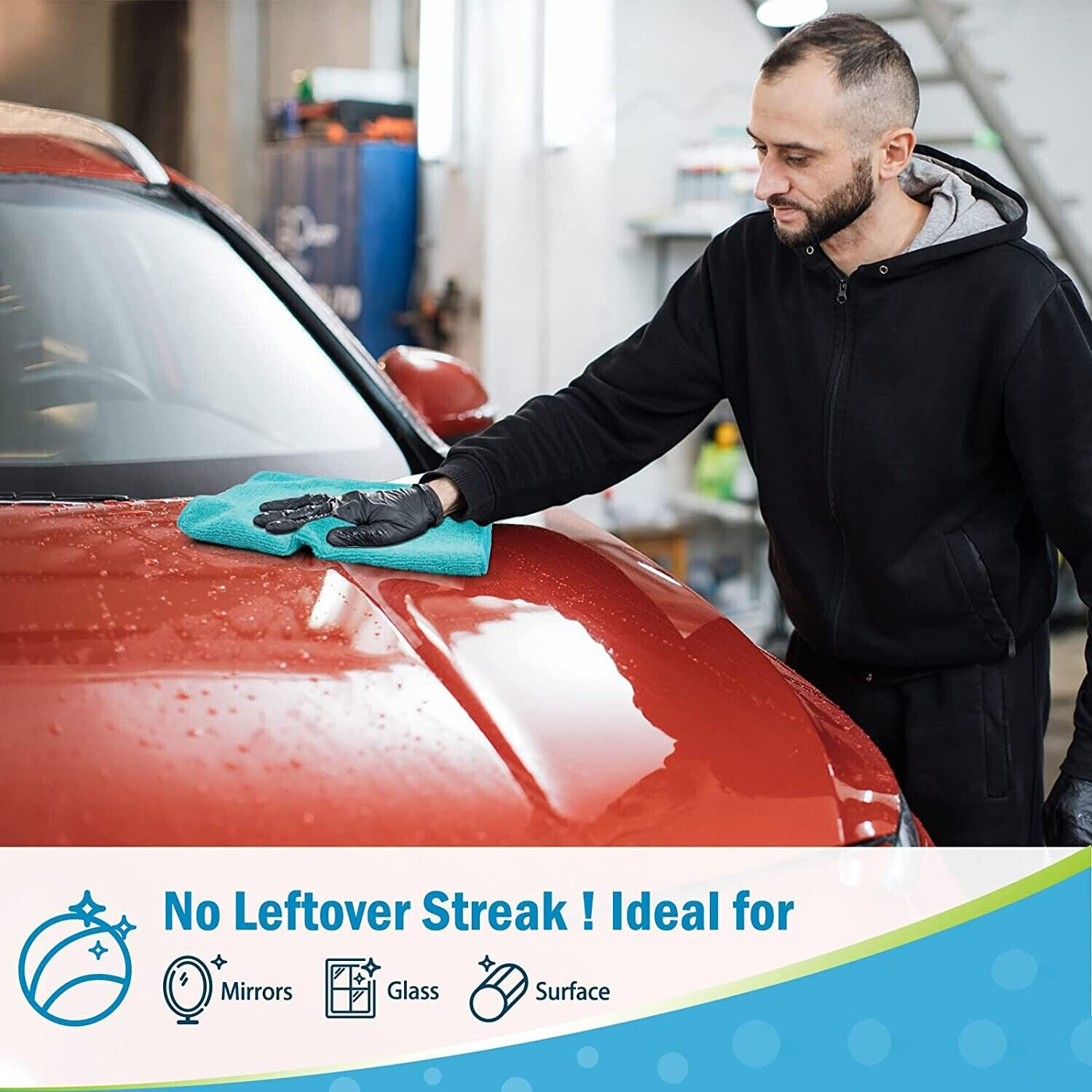 Microfiber Cleaning Cloth Set of 50 Towel Rag Car Polishing Detailing No-Scratch