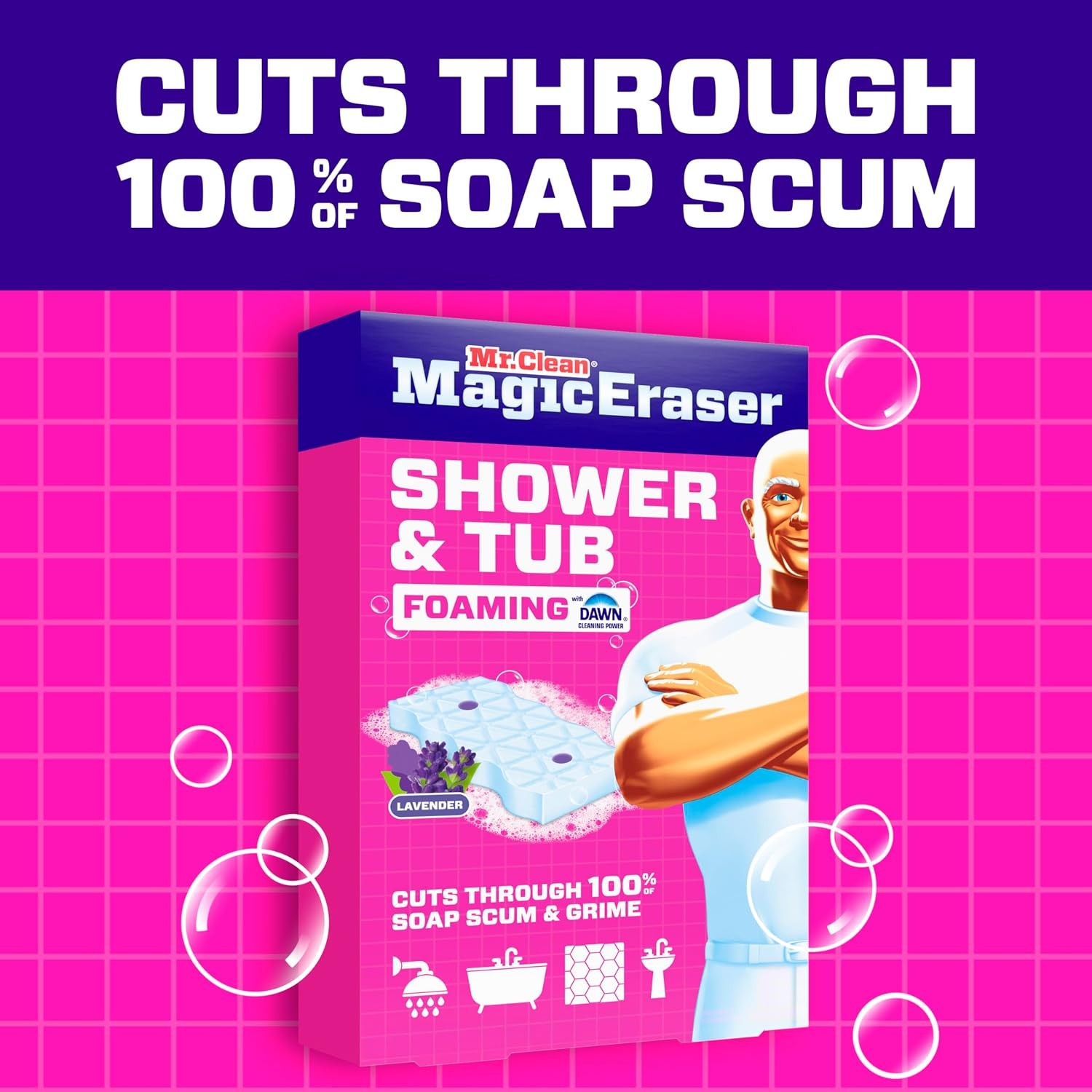 Magic Eraser Sponge, Bathroom, Shower, Tub Cleaner, Soap Scum Remover,