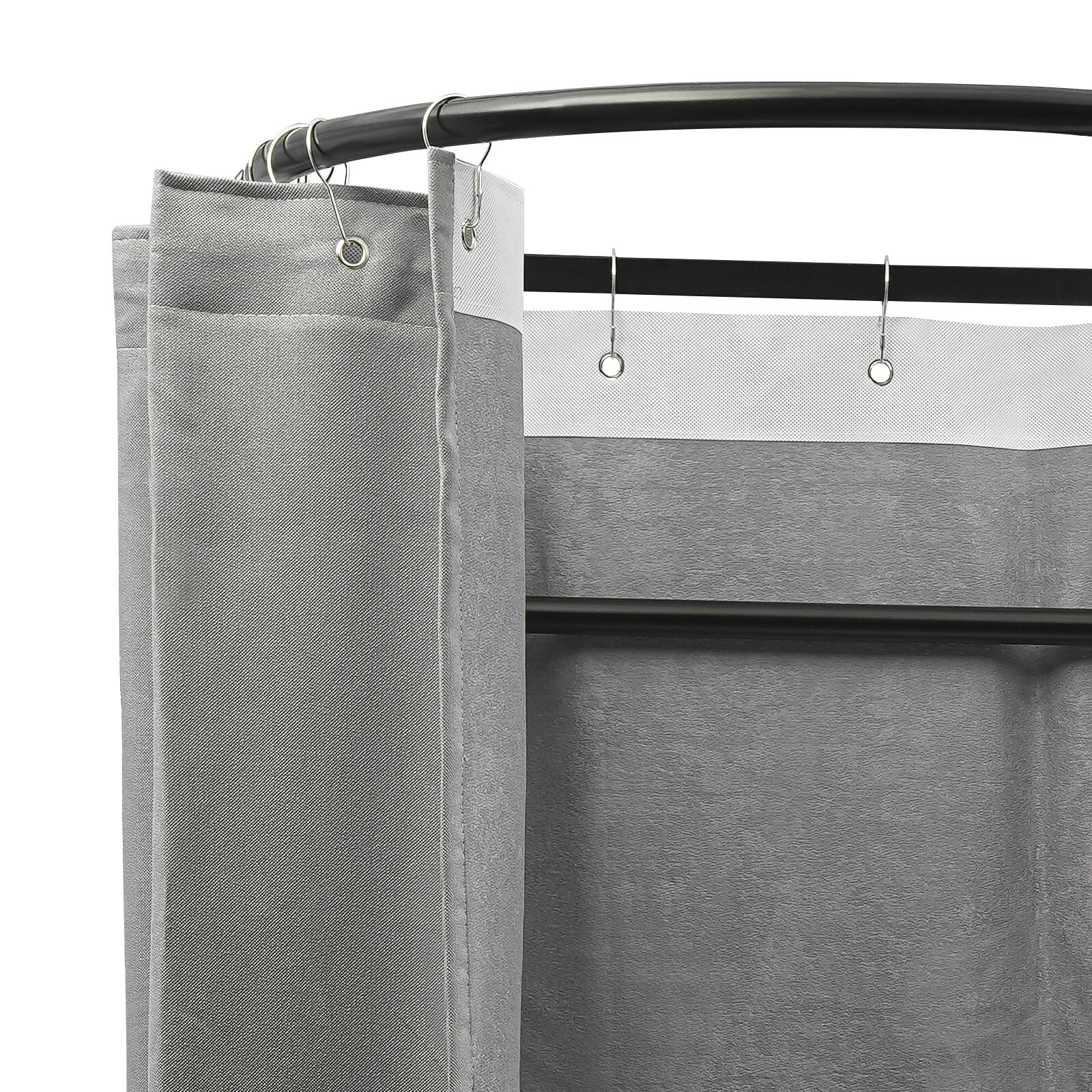Fitting Room with Grey Shading Curtain, Portable Clothing Store Dressing Room