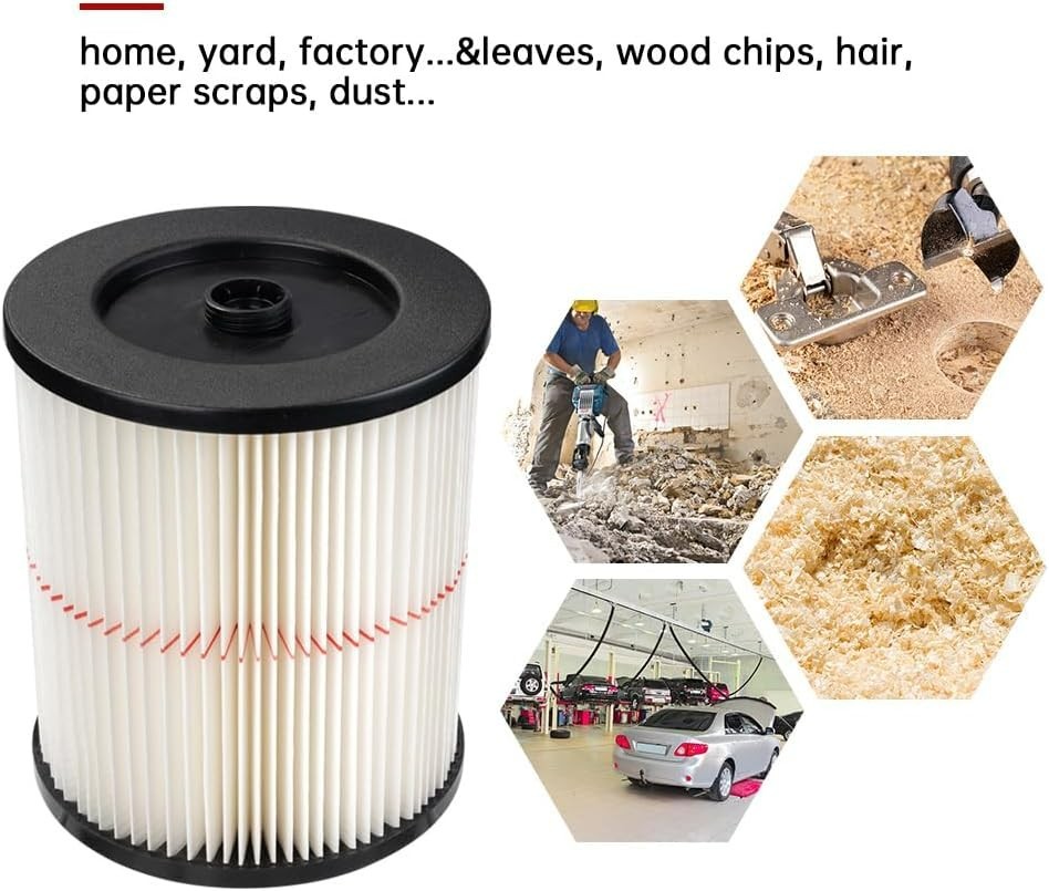 2 Pack 17816 Red-Stripe Cartridge Filter for Craftsman Shop Vac Wet/Dry Vacuum