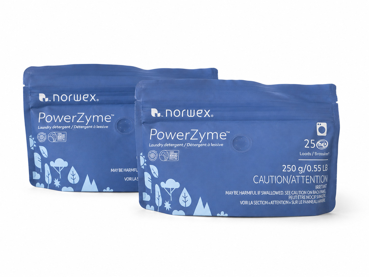 Norwex PowerZyme Laundry Powder Detergent New Formula Pack of 2 – TOTAL 50 Loads