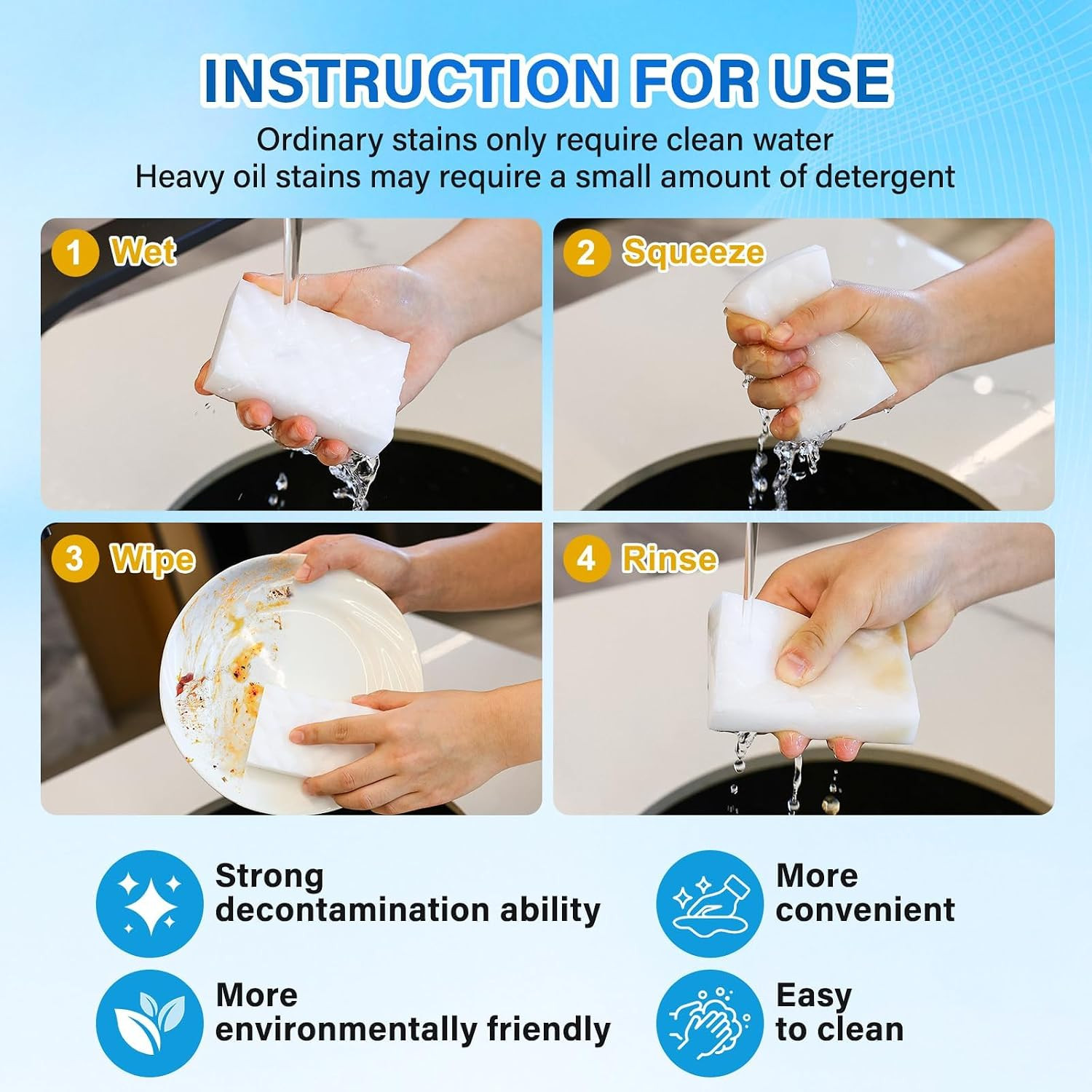 Magic Sponges Cleaning Eraser, 30 Pack 2X Density Stronger Melamine Sponge | Foa