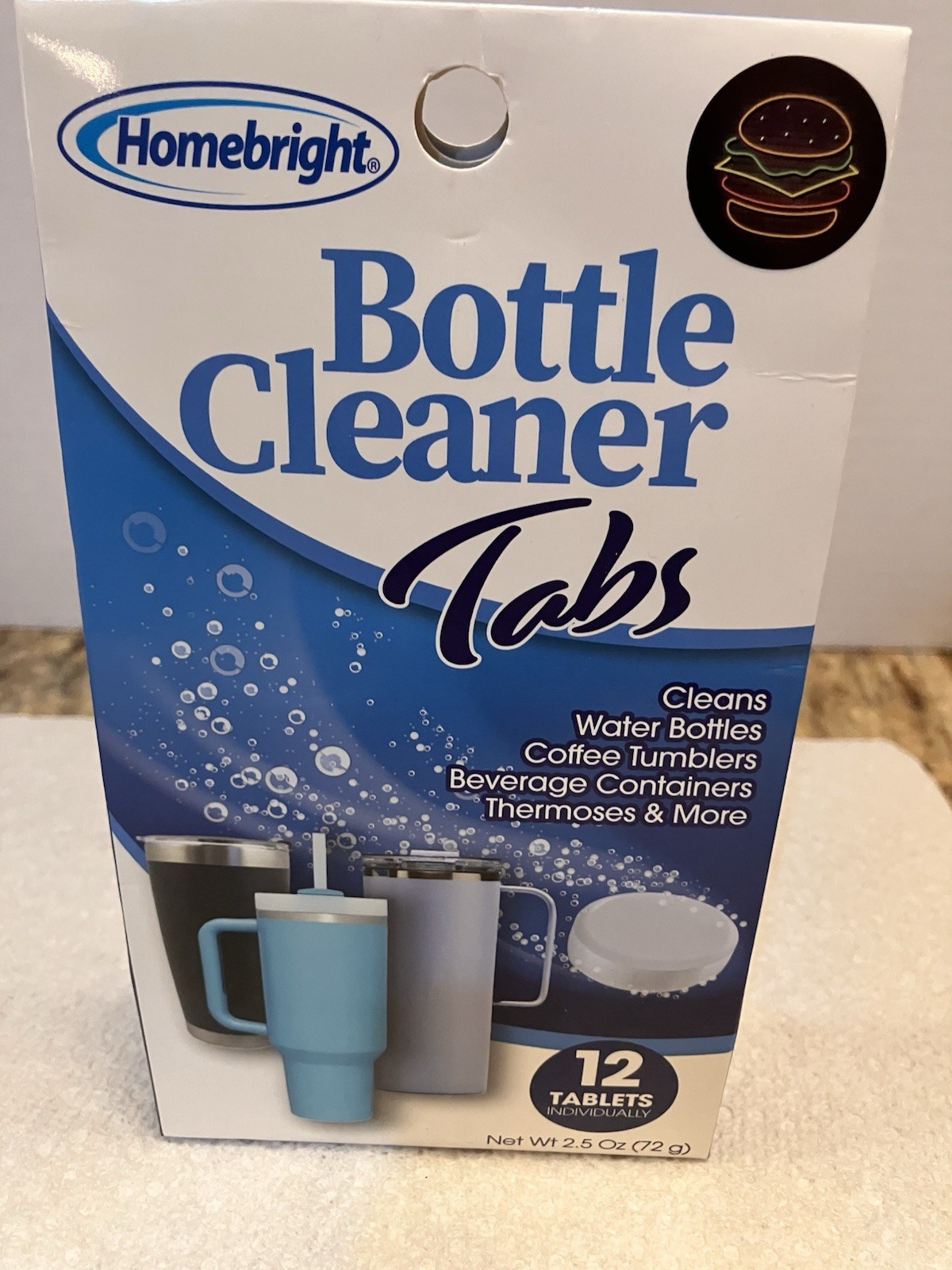 Homebright Bottle Cleaner Tablets Cleaning Beverage – 12 Water Bottle Tablets