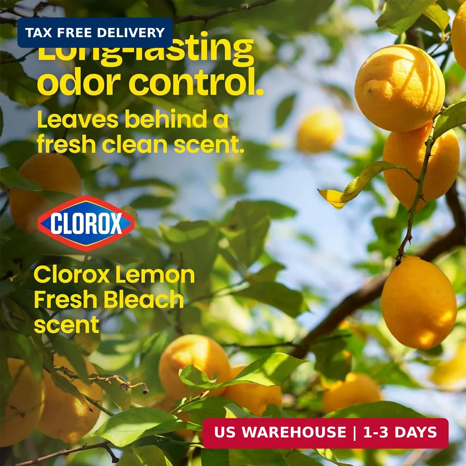 Glad Small Drawstring Trash Bags with Clorox, 4 Gal, Lemon Fresh Bleach, 34 Ct (