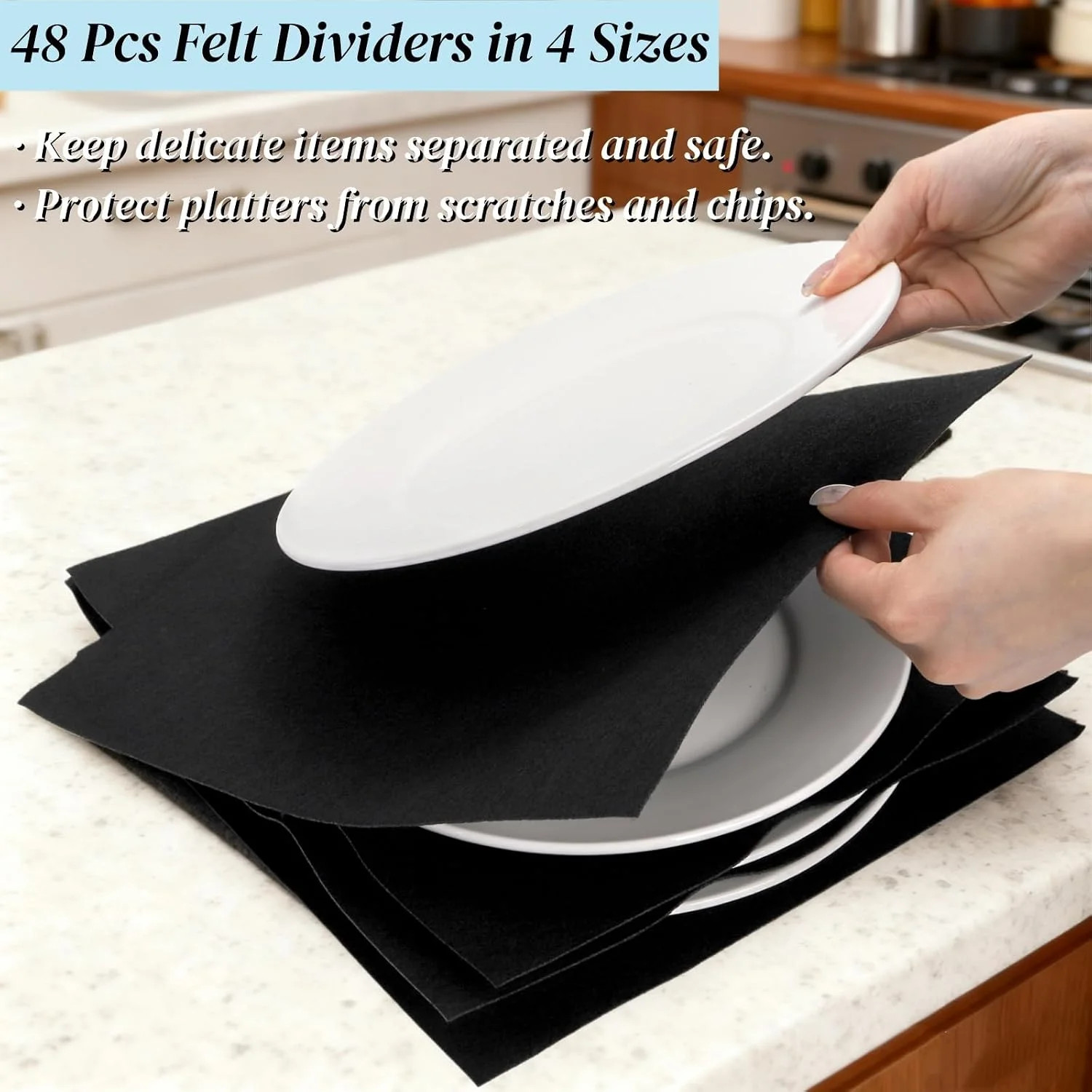 4 Sizes China Storage Containers with 48 Pieces Felt Divider | Hard Shell Plates