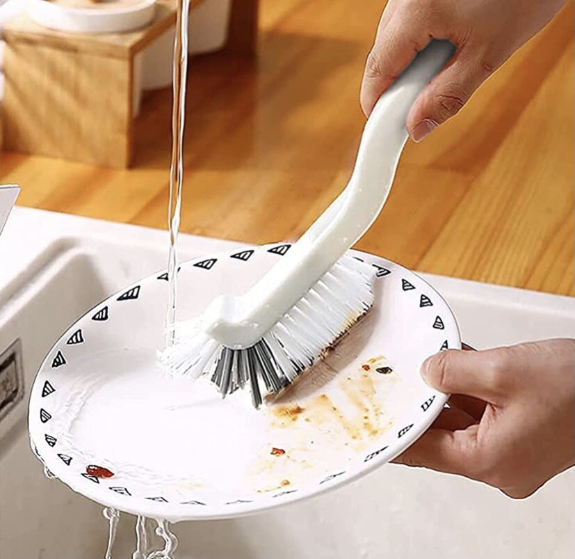🌟2-Pack Kitchen Scrub Brush Set For Bottles, Dishes, Window, Grout Edges Corner