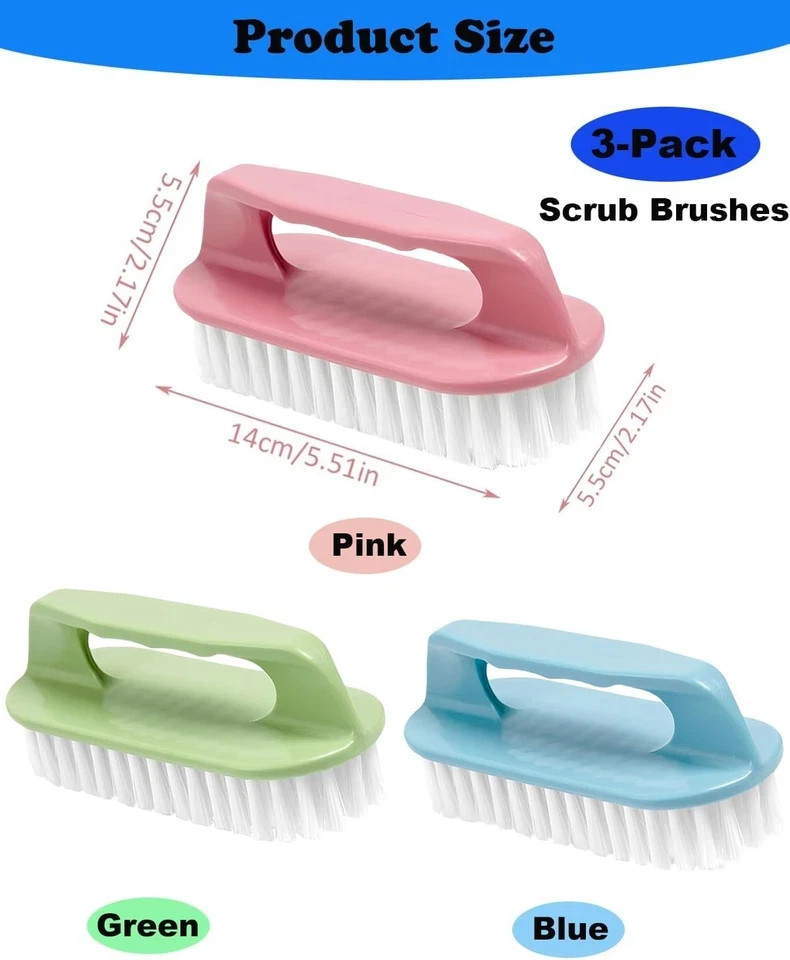 Scrub Brush for Cleaning-3 Pack Scrubbing Brushes Heavy Duty Multi-Purpose House
