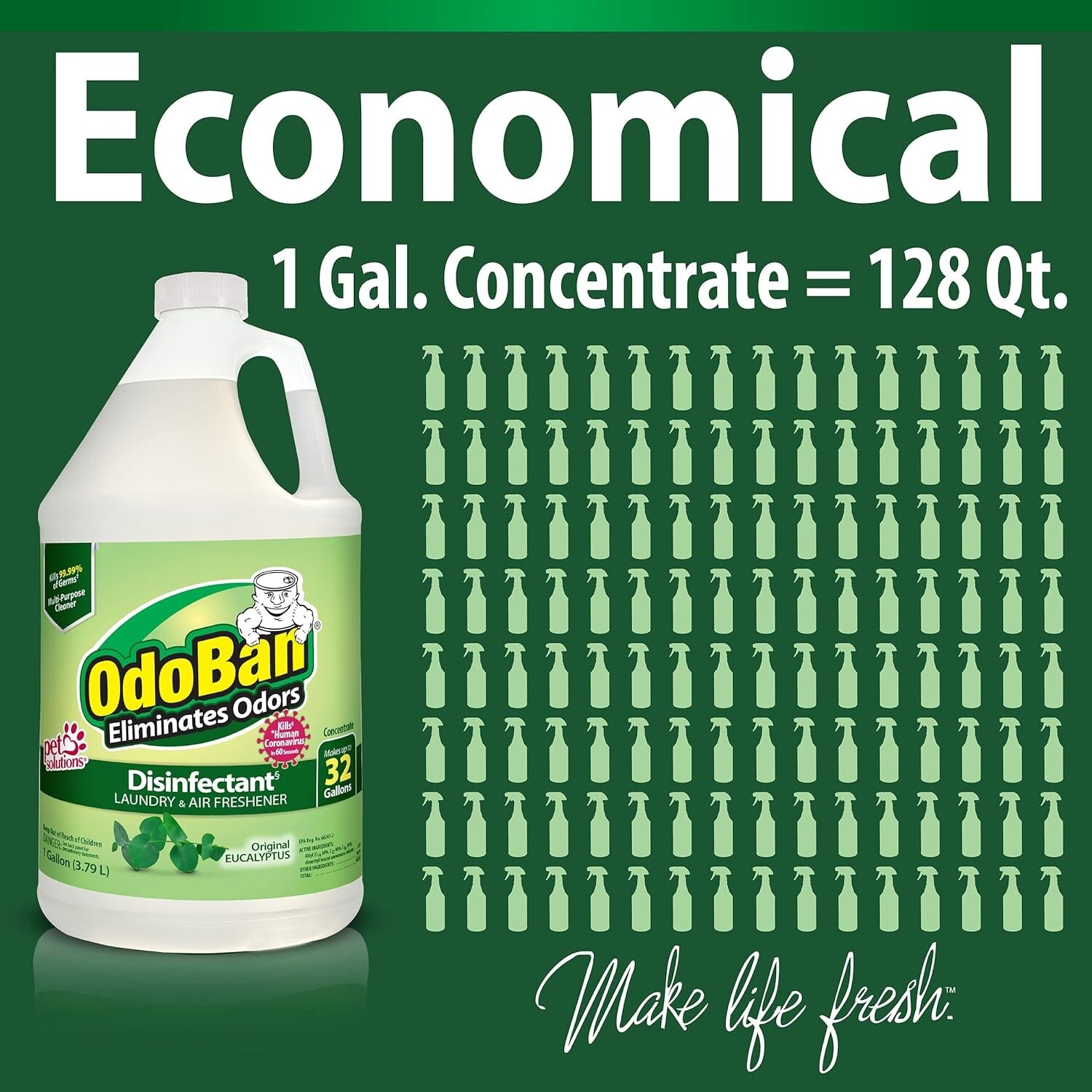 Disinfectant Concentrate and Odor Eliminator,1 Gallon, Original Eucalyptus