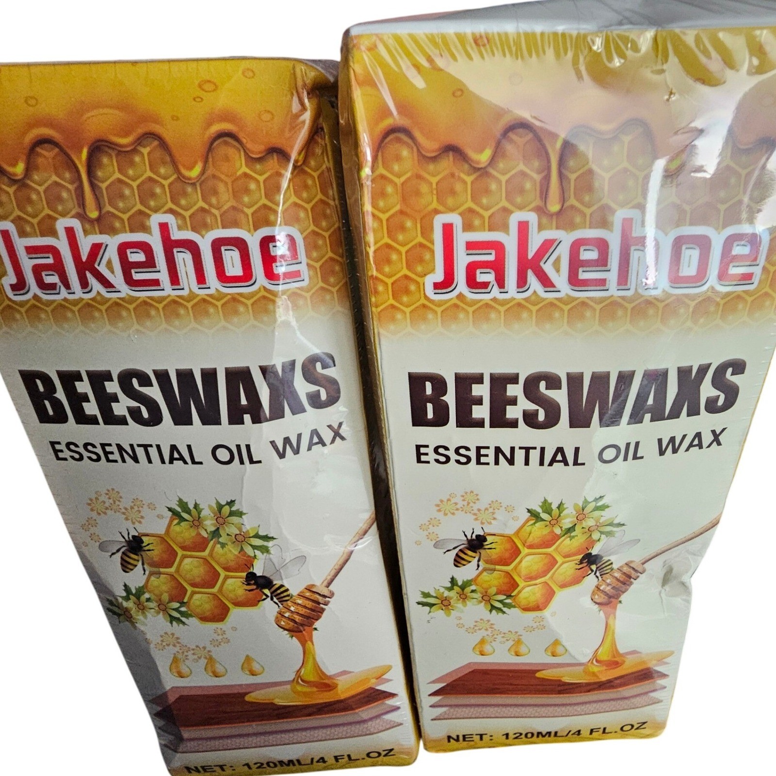 Jakehoe Beeswax Essential Oil Wax Wood Polish Furniture Care 120ml 2 Pack Kit