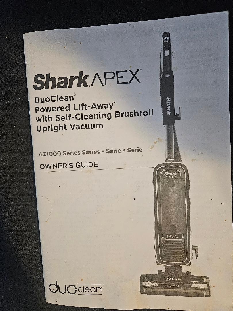 Shark APEX duoclean Powered Lift-Away AZ1000 Instruction Manual pre-owned