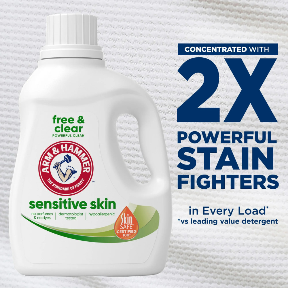 Arm & Hammer Sensitive Skin Free & Clear Laundry Detergent, 105 Loads, 105 fl oz