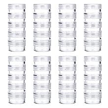 4 Set Stackable Cosmetic Containers with Screw Lids Plastic Sample Jars 30ml
