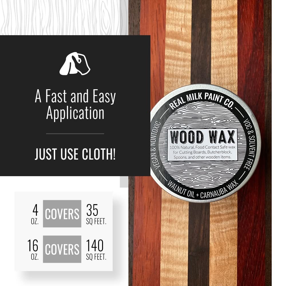 , Wood Wax for Finishing, Unfinished Furniture, Cutting Boards, Butcher Block…