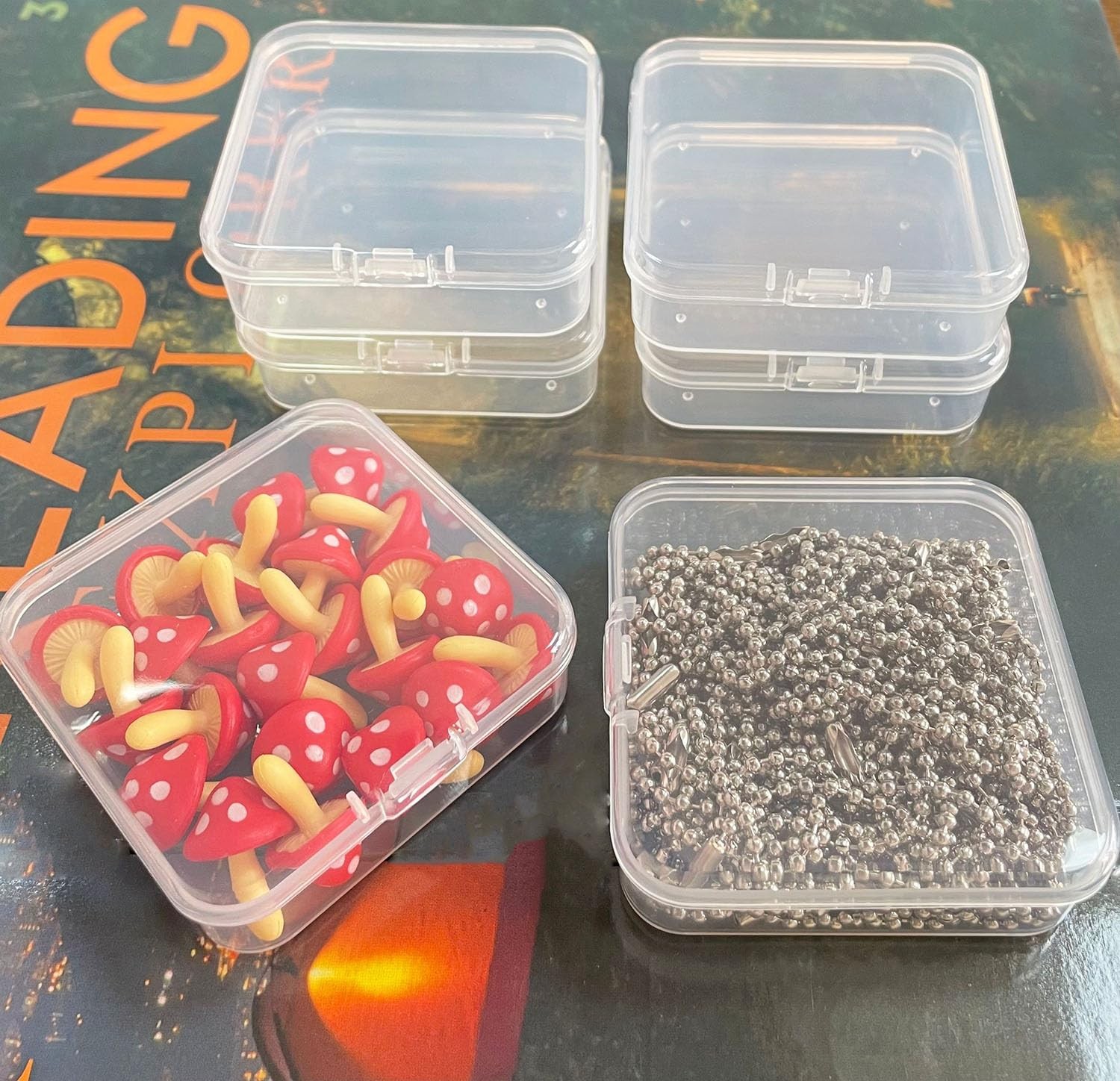 40 Pack 6.5 cm Small Clear Storage Box,Clear Plastic Beads Storage Containers…