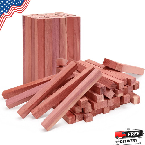Cedar Blocks for Clothes Storage, 50Pcs Cedar Sticks, Aromatic Red Cedar