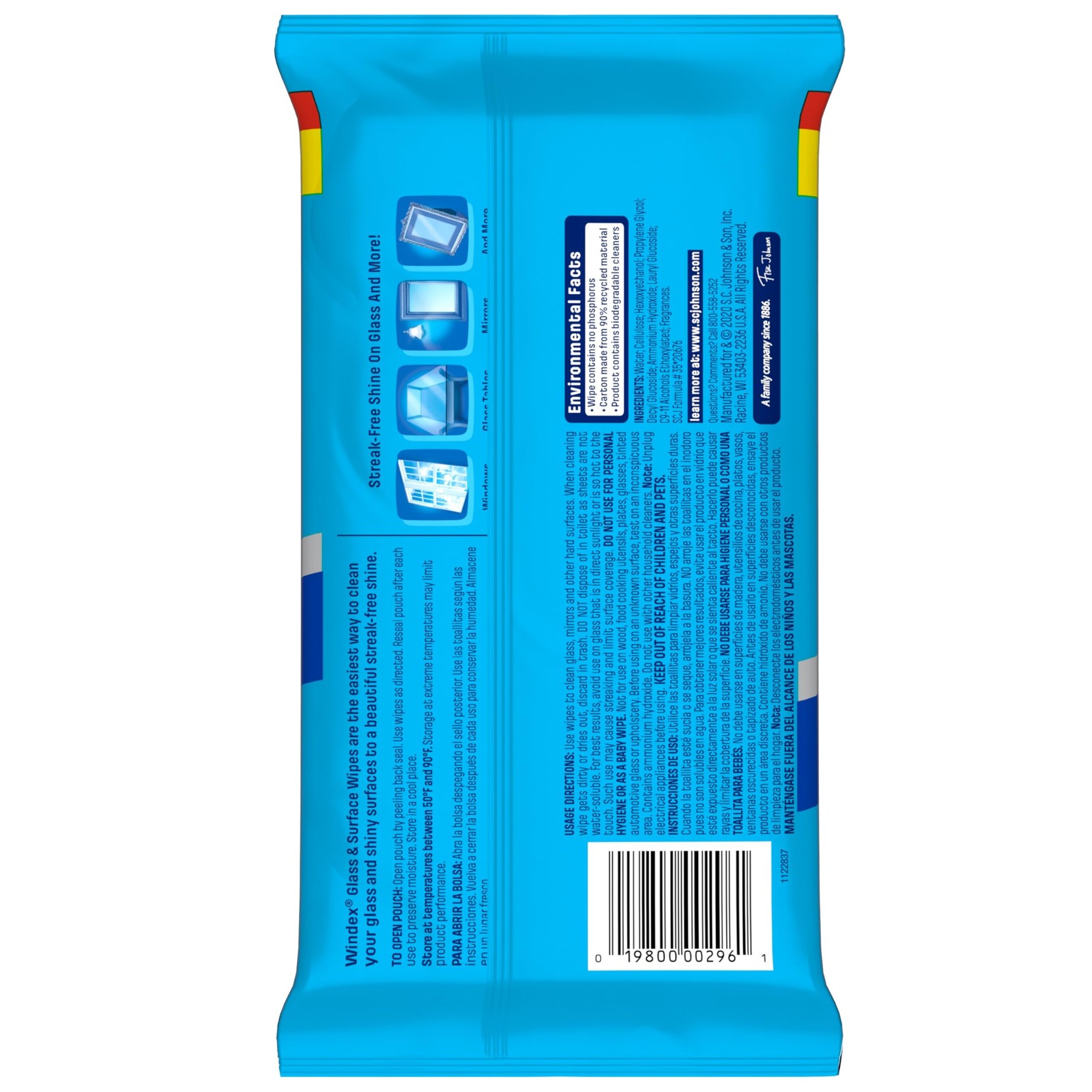 Windex Wipes Glass Cleaning, 38 Count (Pack of 1), 38 1)