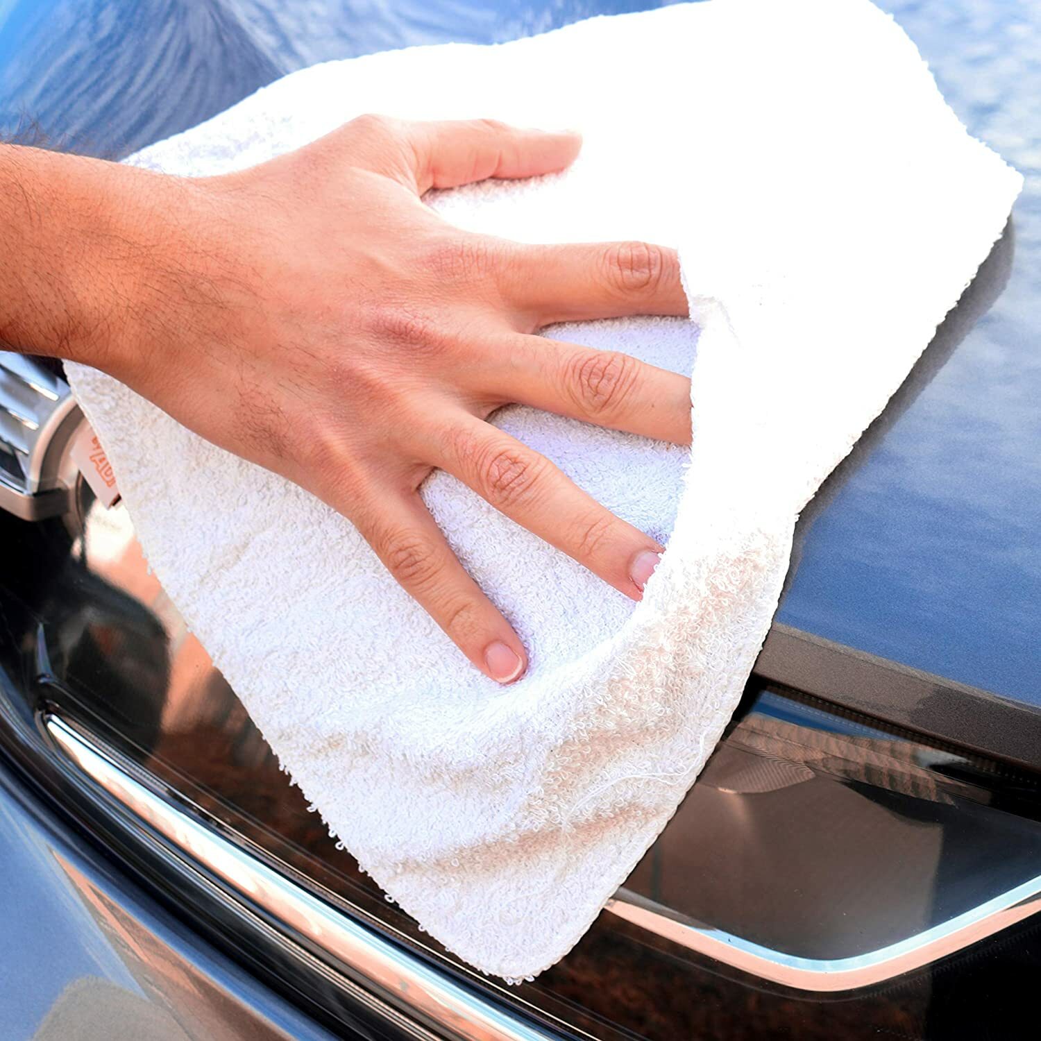 Terry Towel Washcloth Rags, Bulk Options, White Multipurpose Cleaning Cloths