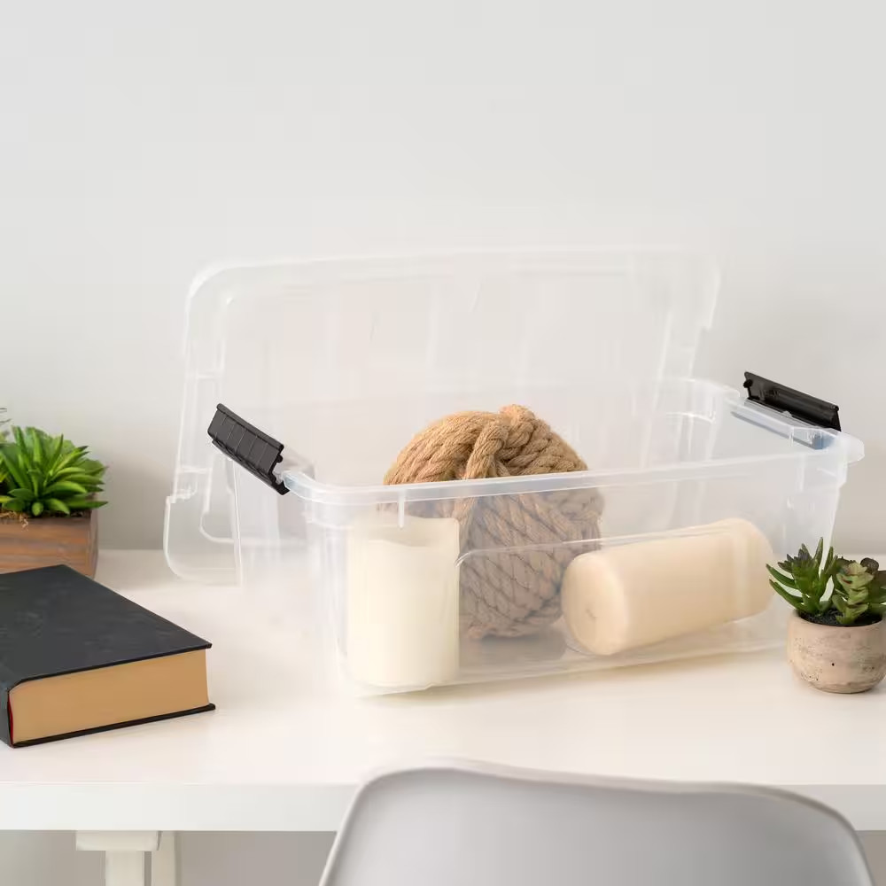 12 Qt./3 Gal. Plastic Storage Box with Latching Lid, Clear