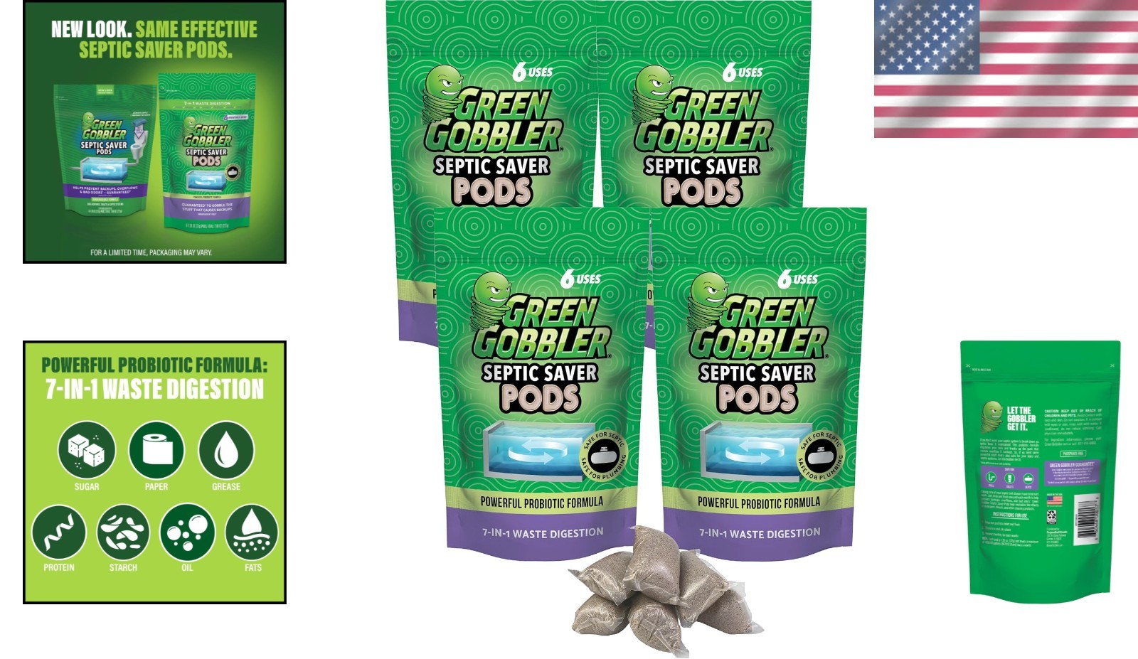 Septic Tank Treatment Pods Natural Bacteria Prevent Backups Foul Odor Kit