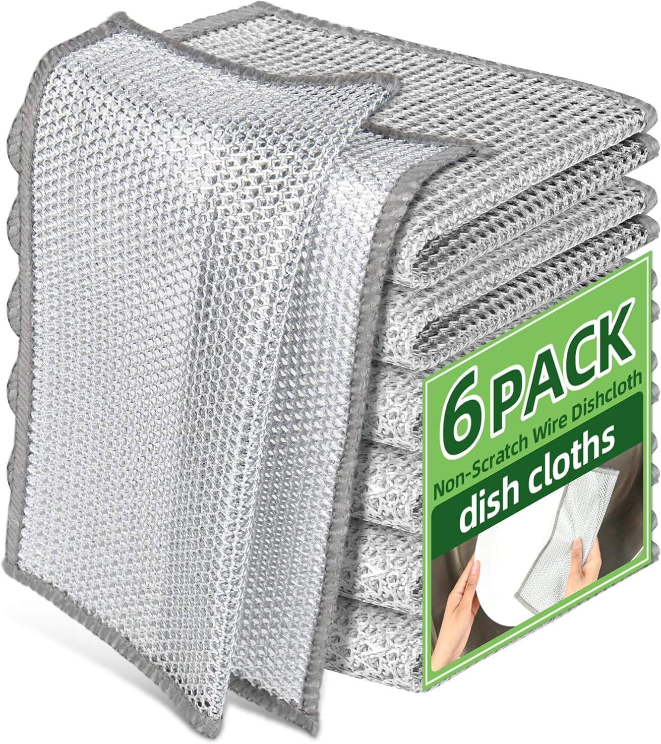 Stainless Steel Scrubber and Cleaning Rags – Non Scratch Wire Dishcloth for W…