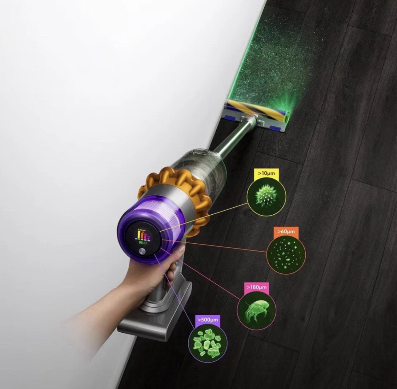 Dyson V15 Detect Cordless Stick Vacuum Cleaner – Yellow/Nickel (447261-01)