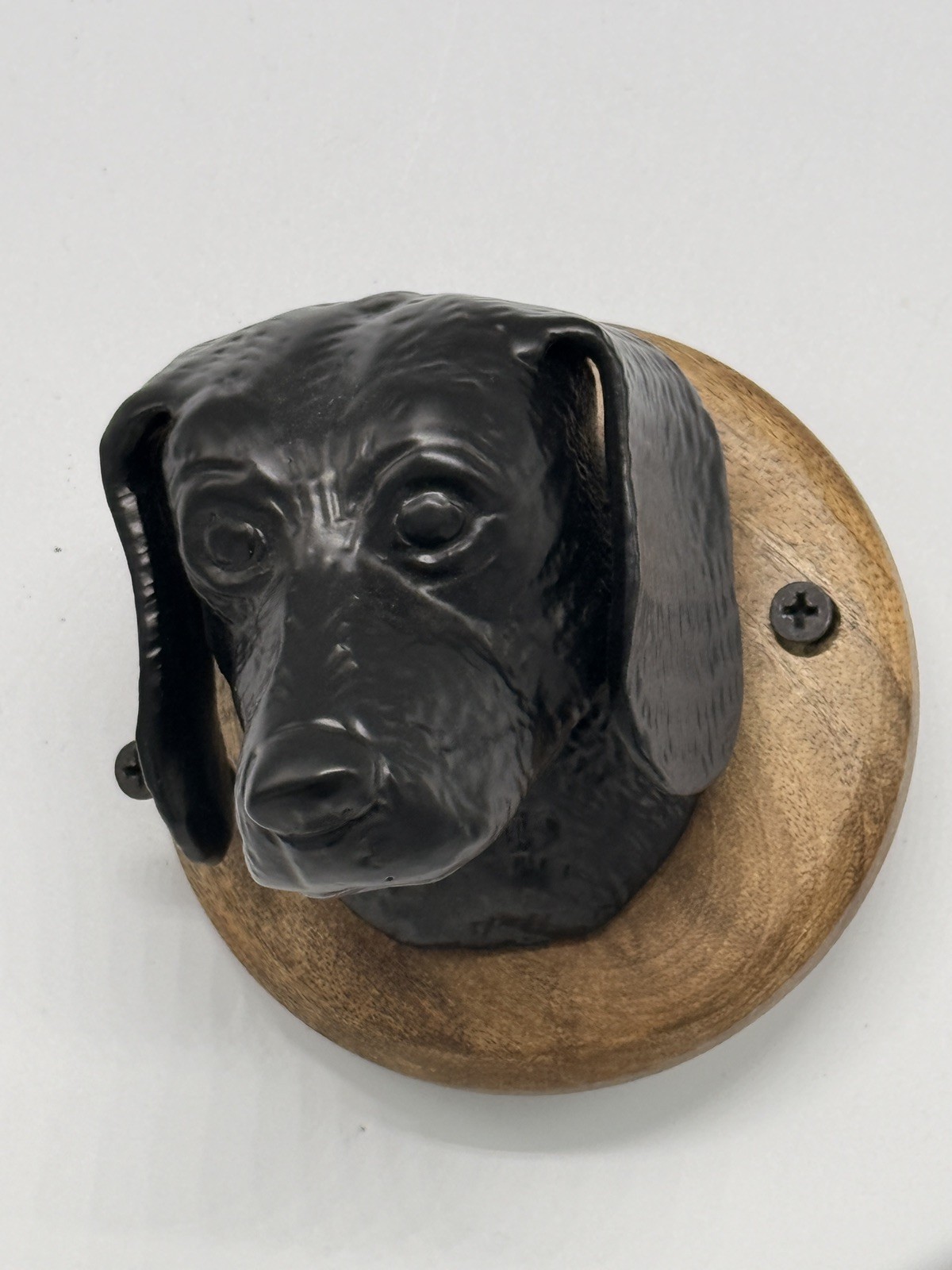 Pottery Barn ~ DOG HOOK~ Antique Bronze on Wood mount