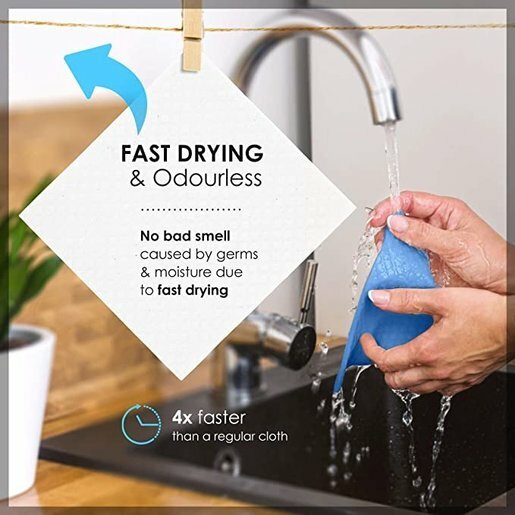 EcoJeannie Eco-Friendly Cleaning Cloth 100% Biodegradable Cellulose Sponge Cloth