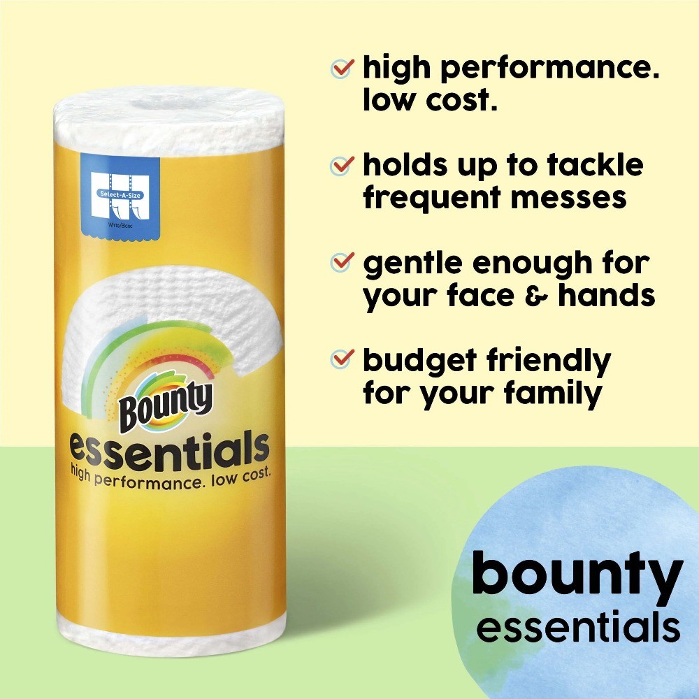 Essentials Select-A-Size Paper Towels, 6 Double Rolls,White,108 Sheets Per Roll
