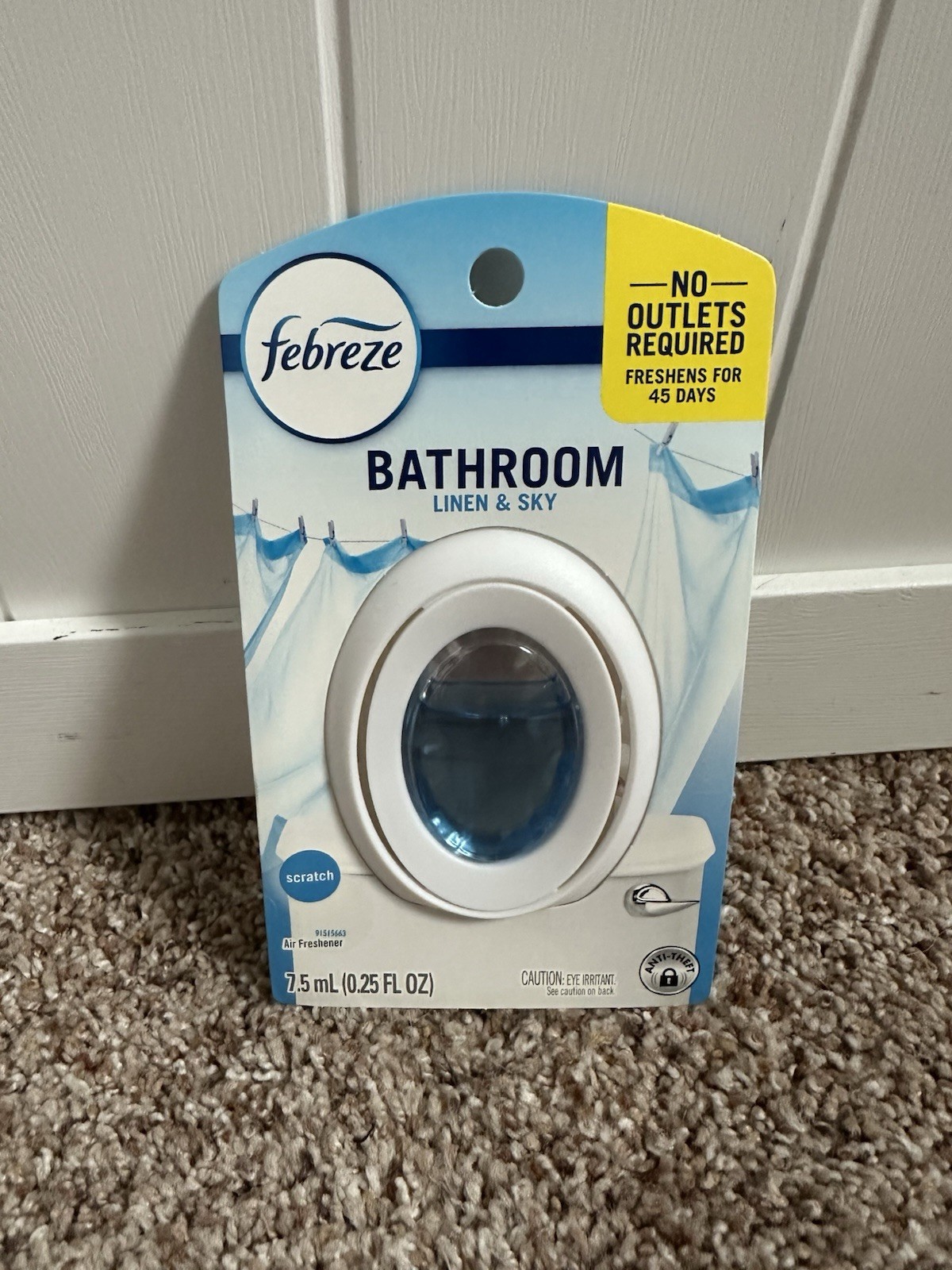 6 Pack Febreze Bathroom Air Freshener Linen & Sky 45 Day Odor Eliminator NEW