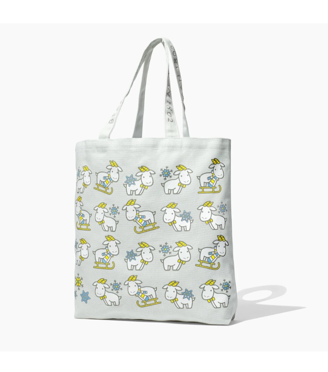 Beekman 1802 Canvas Lightweight 100% Cotton Tote Bag – Large – Winter Goats