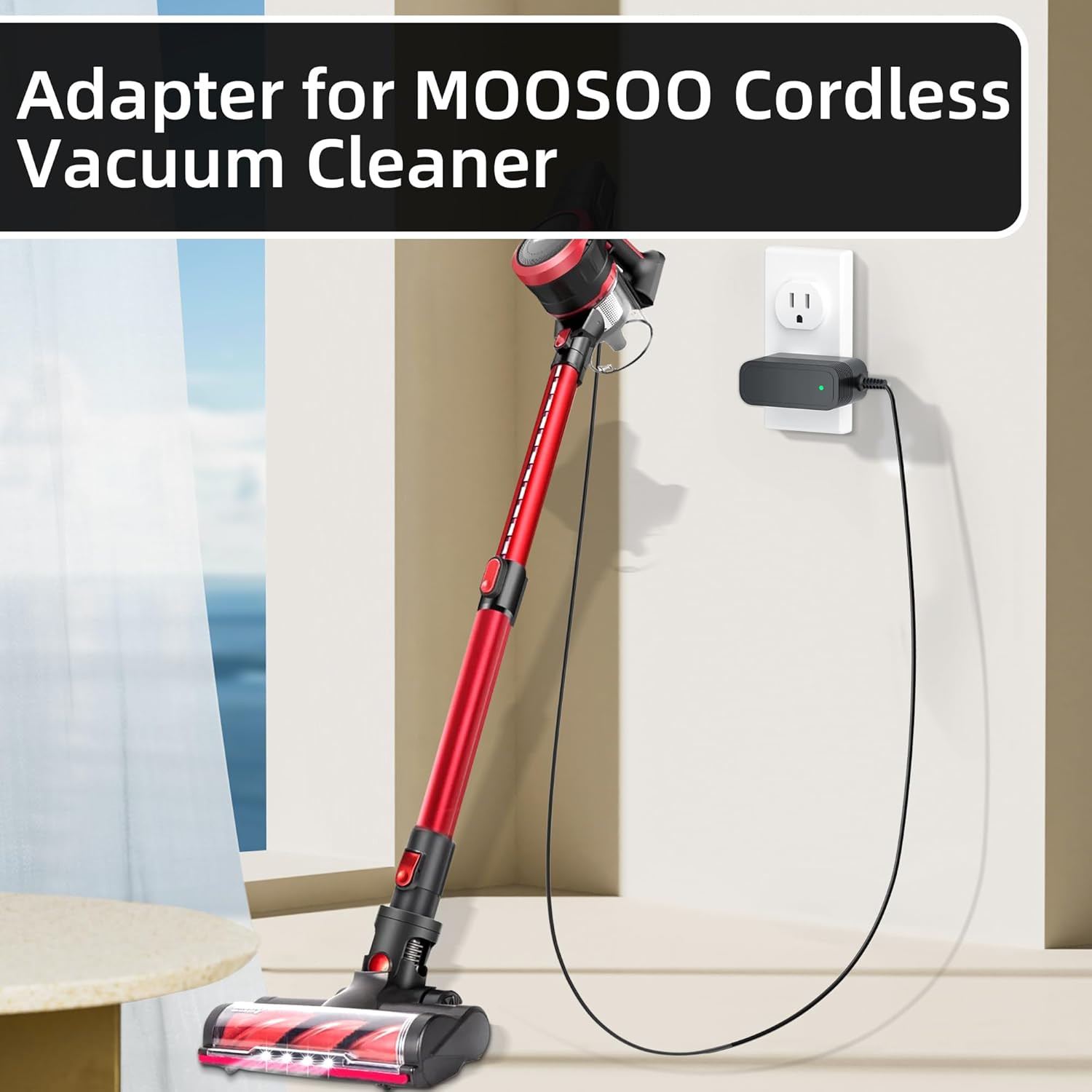 26V Charger for MOOSOO Cordless Vacuum Cleaner Power Cord Compatible with MOOSOO