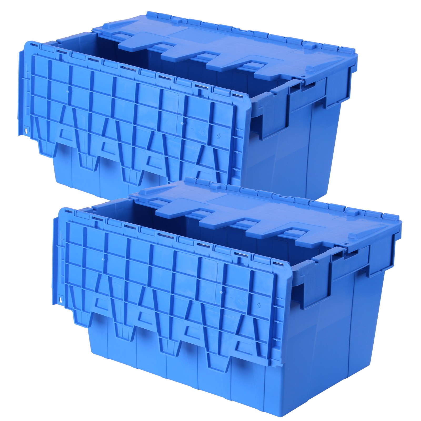 Storage Tote Distribution Container 24x16x13″ Hinged Lid Stackable Container Bin