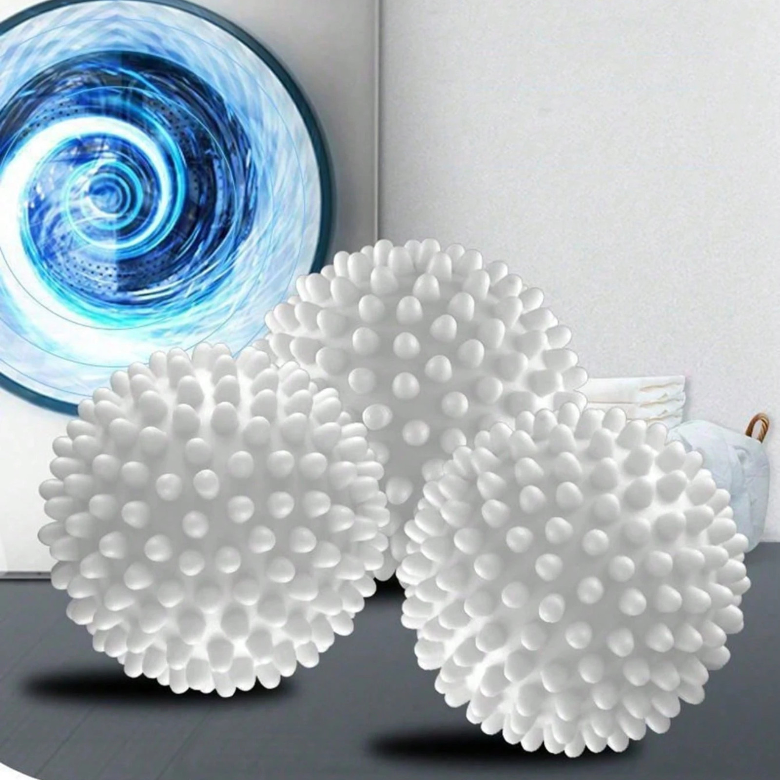3P Reusable Laundry Dryer Ball For Fabric Softener Per Hair Remover Lint Catcher