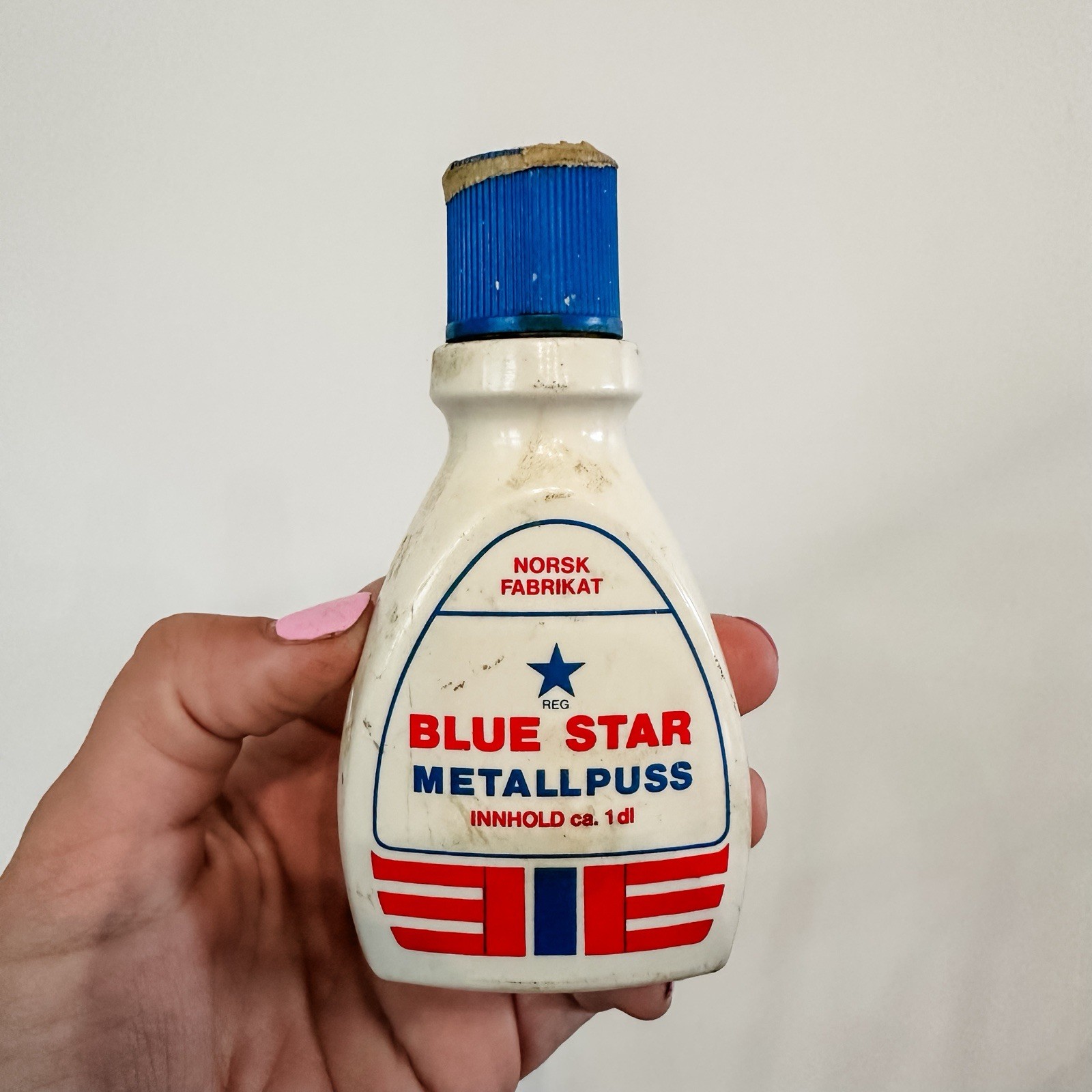 Vintage Blue Star Metallpuss Innhold Ca. 1 dl Norsk Fabrikat Vintage Oslo