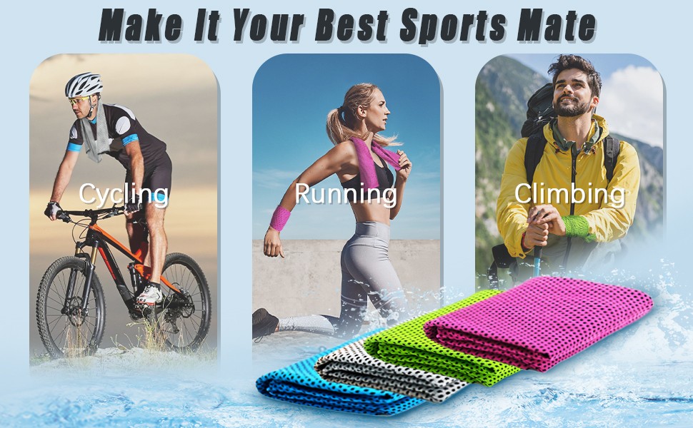 4 Packs Cooling Towel, 40″ x 12″ Microfiber Cooling Towels for Neck and Face,
