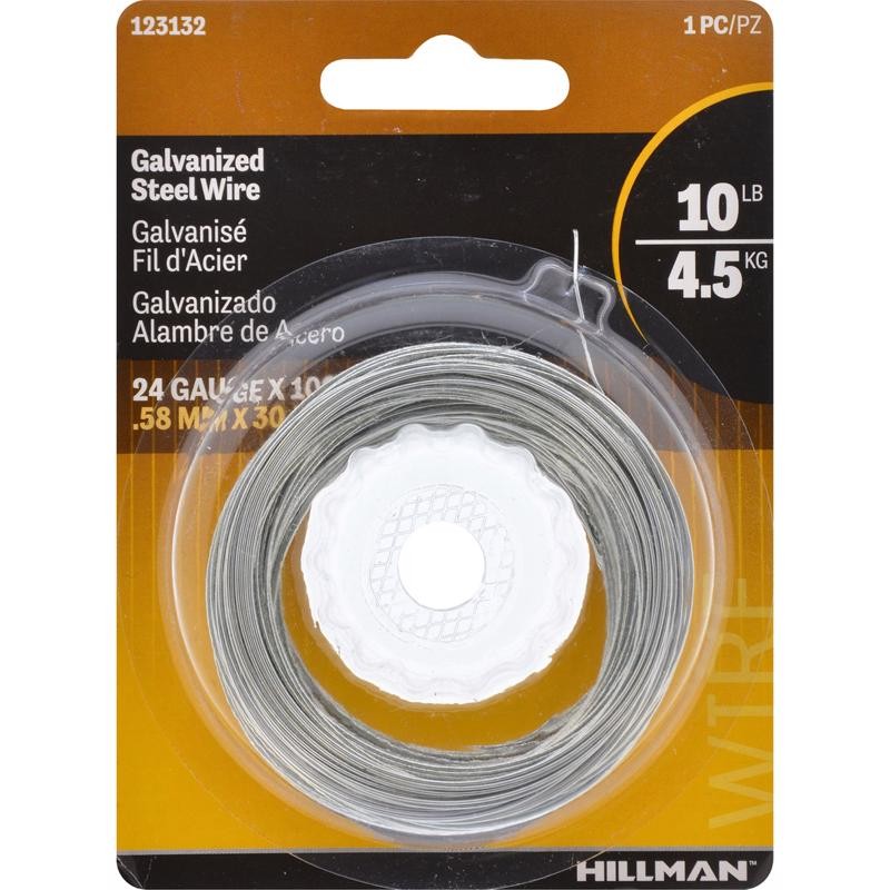 Hillman 123132-N 10 lbs. Capacity Galvanized Steel Wire 100 L ft. (Pack of 10)