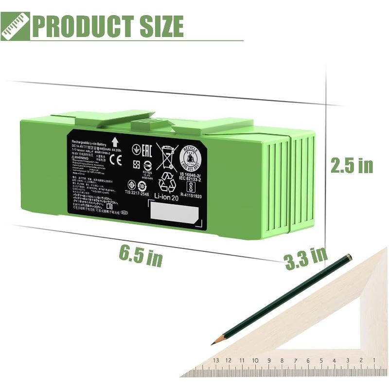 64.2Wh for Roomba Battery ABL-F for iRobot Roomba i&e Series i3 i3+ i4+ i8 i8+