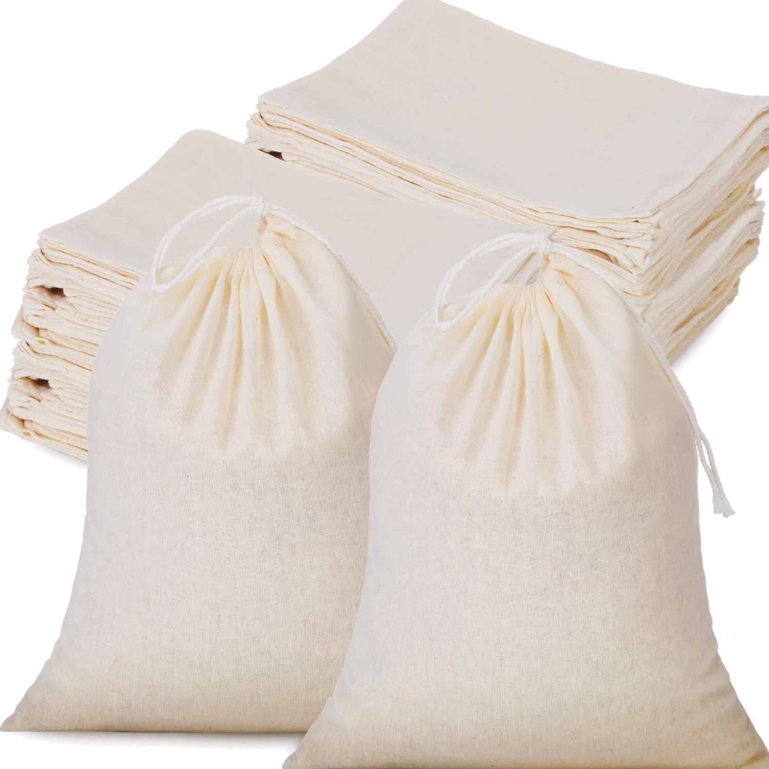 50 Pieces Muslin Bags Cotton Drawstring Bags Sachet Bag for Home Supplies 8 x…